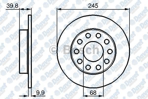 BOSCH 0986478986 Fren Diski Arka A4 00-09